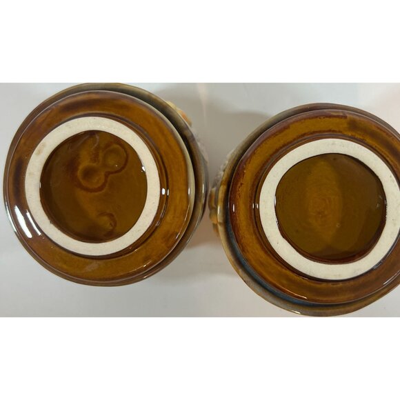 Santa Face Ceramic Bowls Sugar & Powdered Creamer Star Lid "Ho! Ho! Ho!" Design - Picture 4 of 6